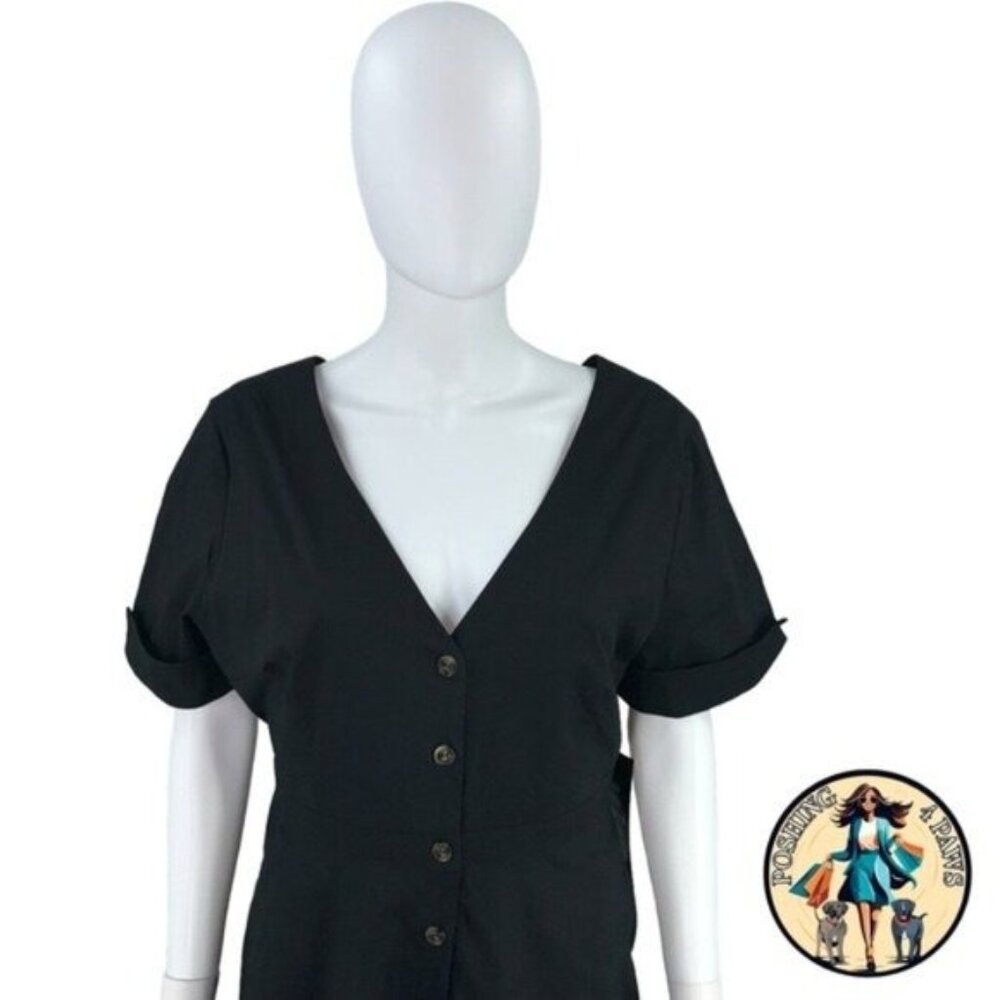 Tuckernuck Black V‑Neck Button Front Maxi Dress - Picture 10 of 15